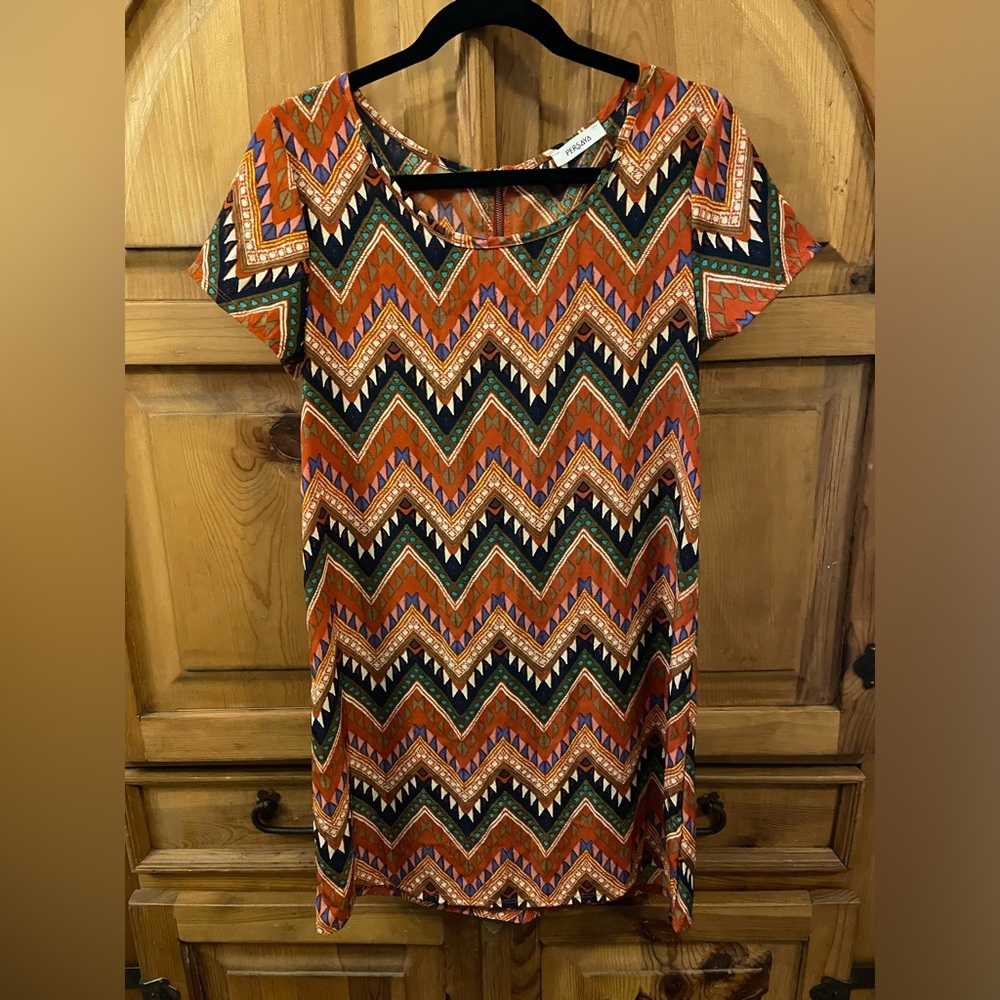 Persaya Dress - Size Small - Colorful chevron pattern